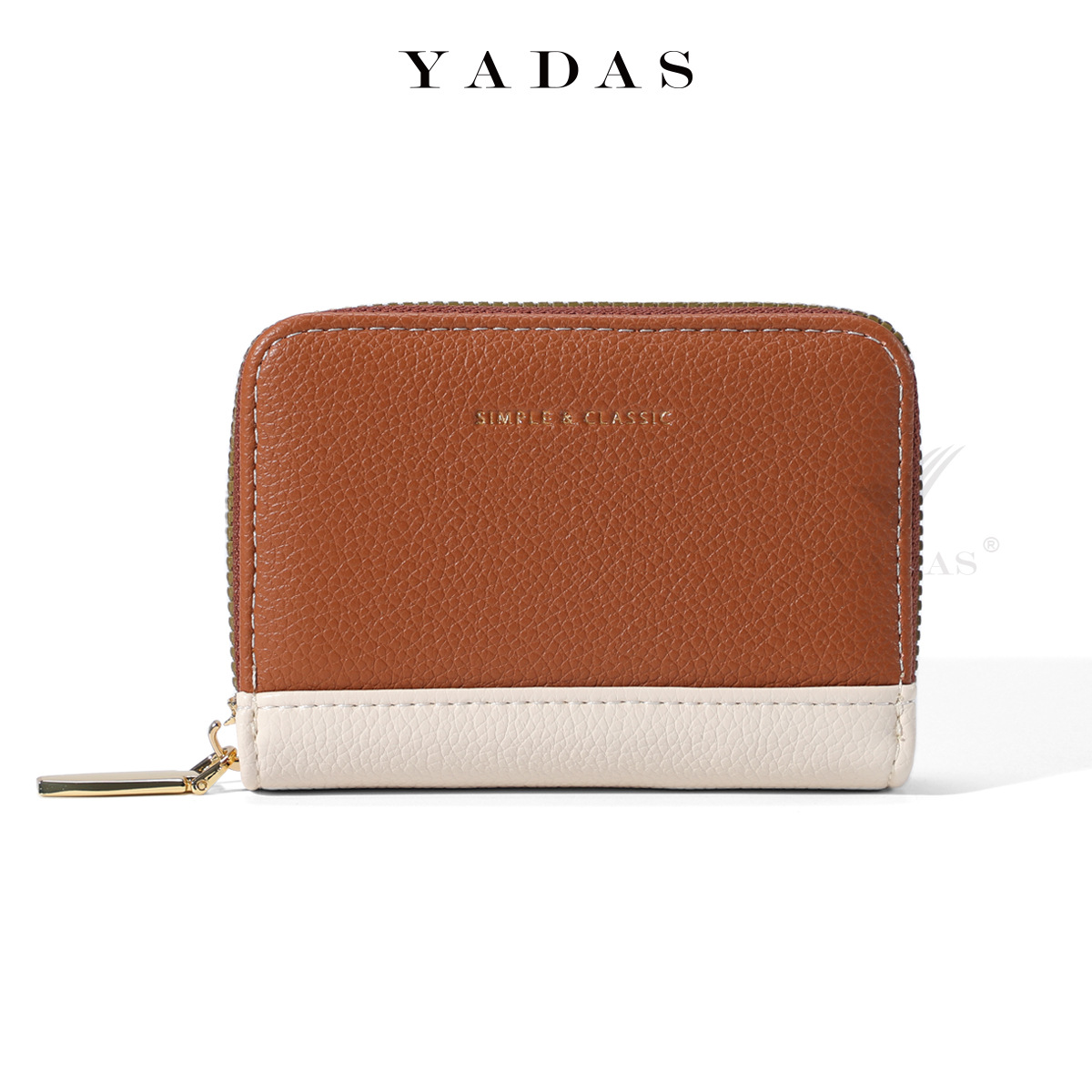 YADAS nueva cremallera mini contraste de color a juego patrón de lichi clásico multi-tarjeta para mujer órgano PU tarjeta al por mayor