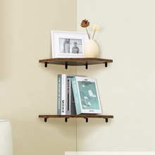 角落搁板壁挂架浮动壁架收纳架乡村风格木质墙壁储物展示架装饰书