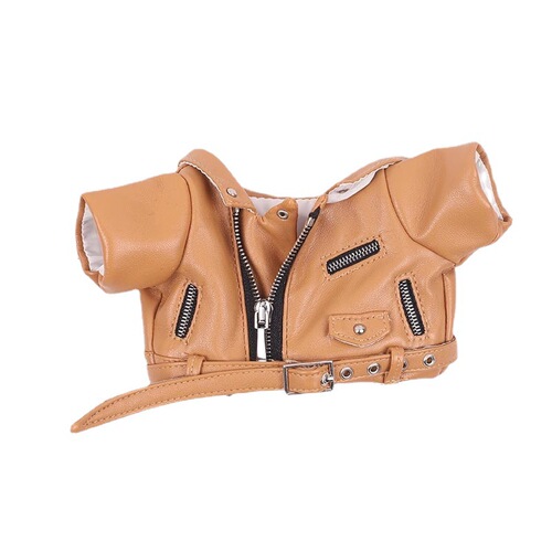 20厘米娃衣皮夹克机车服皮衣棉花娃娃娃衣棉花娃娃公仔同款皮衣