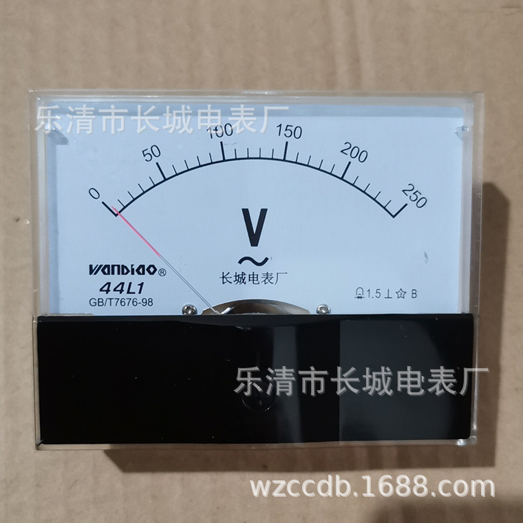 长城电表厂 44L1 250V 指针式交流电压表 外形100X80
