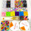 Square children's set with letters, beads, wholesale