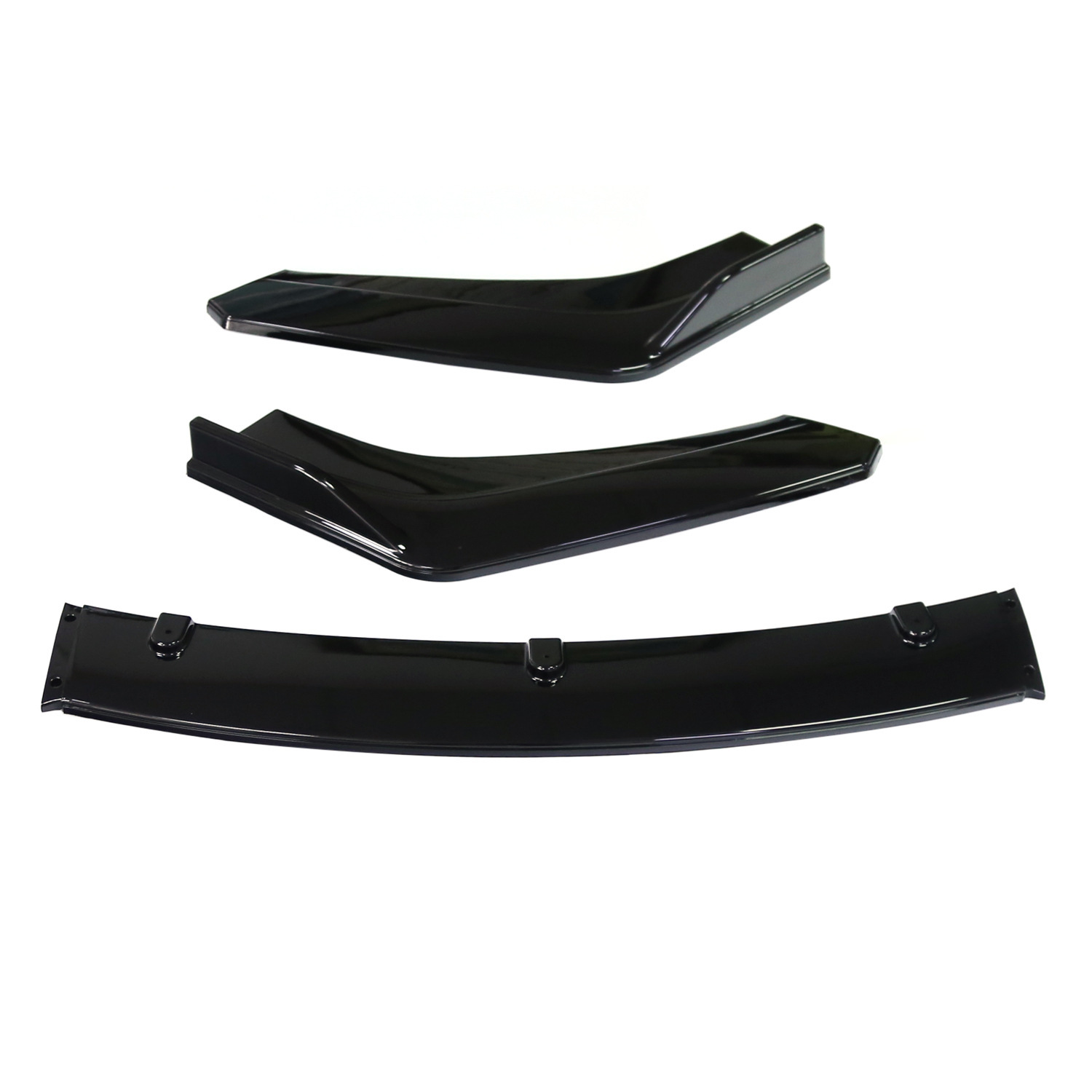Universal Car Front Spoiler Three-Section Front Lip Front Chin Front Bumper Carbon Fiber Pattern Large and Small Surround Spoiler Modification