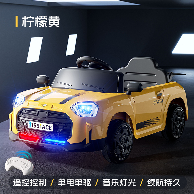 coche eléctrico para niños, coche de policía de control remoto, juguetes para bebés de hombre y mujer, coche para niños recargable de doble tracción