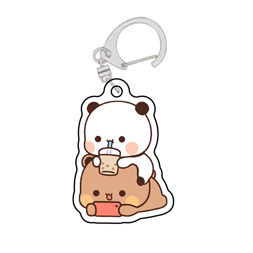 Cute pequeño dos tecidos de tela un dos colgantes acrílicos estudiantes caricaturas personales mochila colgar decoración personalizada image 4