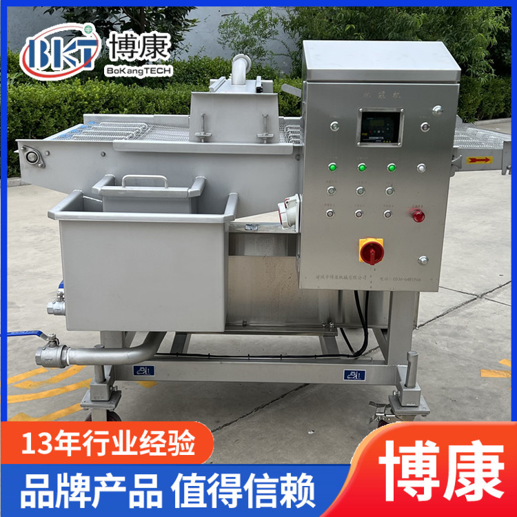 LJJ600淋浆机鸡排上浆裹糠机流水线鱼条裹浆肉排上浆设备出口专用