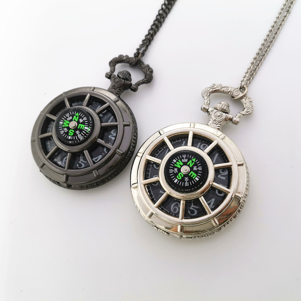 Foreign trade supply in stock compass pocket watch Amazon Eaby hot selling pocket watch wholesale necklace hanging watch