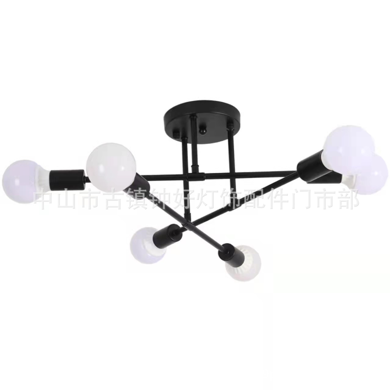 Lámpara de techo nórdica de seis focos, diseño industrial moderno para dormitorio, comedor o tienda