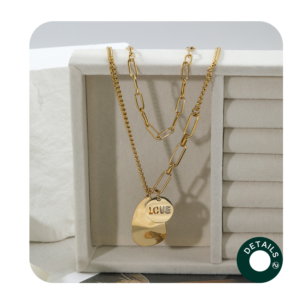 Fashion Geometric Stainless Steel Pendant Necklace Plating Stainless Steel Necklaces_colorza_7