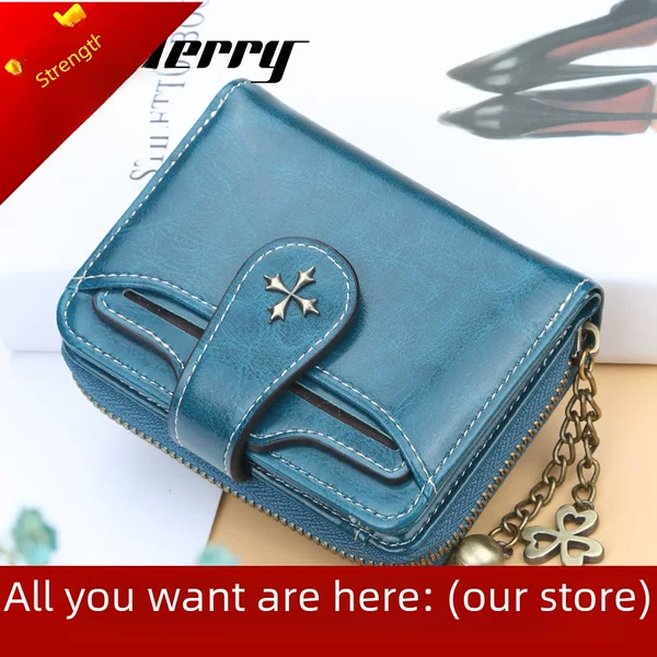 Baellery New Women's Wallet Fashionable Tassel Zipper Short Multi-Card Slot Card Holder High-End Coin Purse for Women