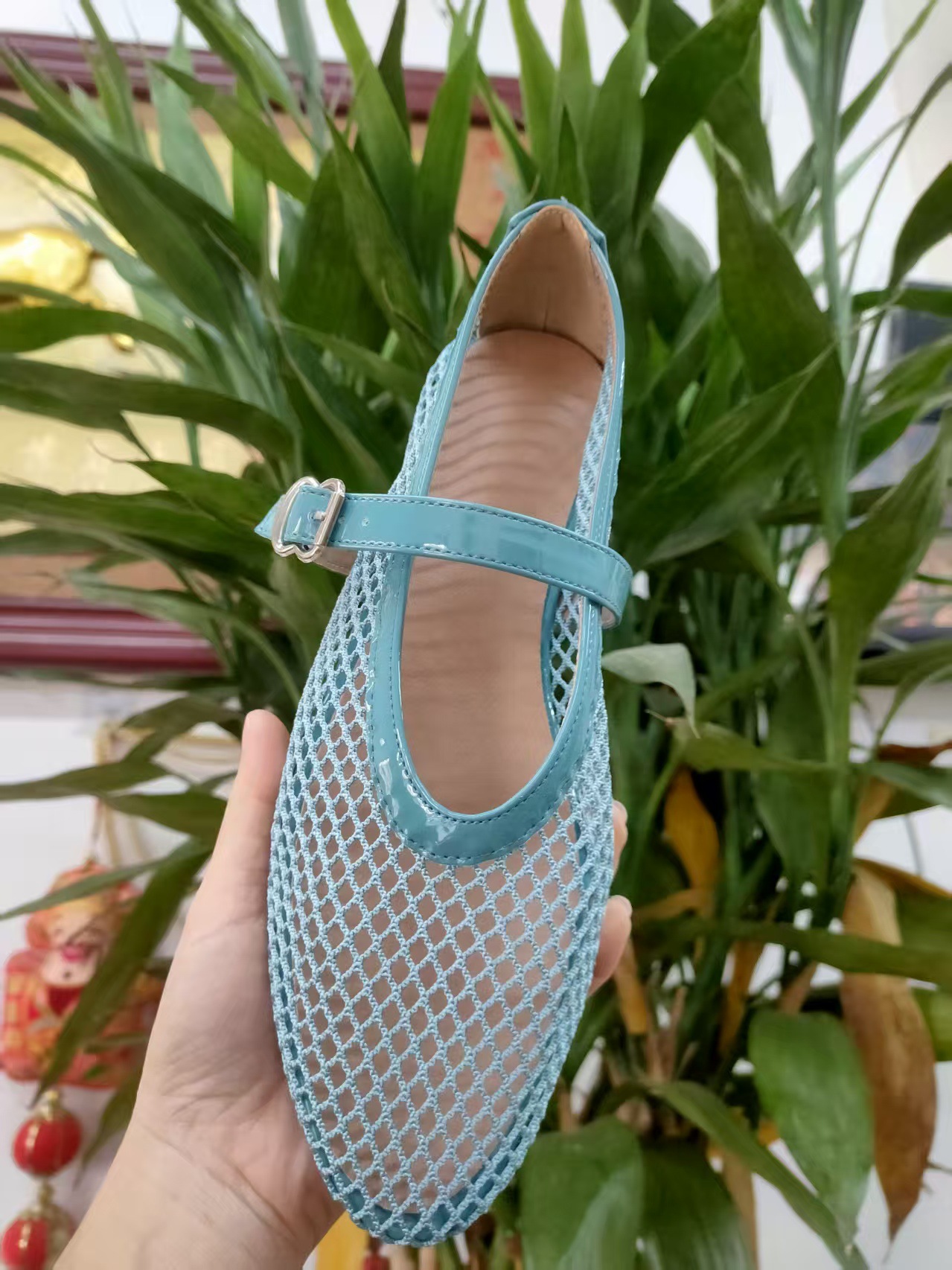 Mary Jane Women's Flat Sandals Breathable Mesh Round Toe Shoes_voghion.com
