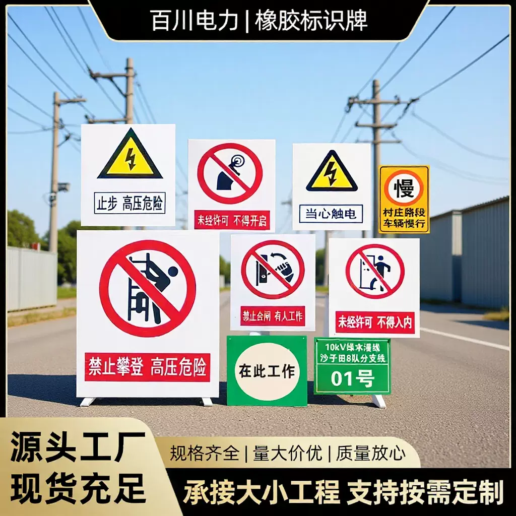 电力标识牌 腐蚀牌 反光耐用防晒防水工程高压防护 pvc安全警示牌