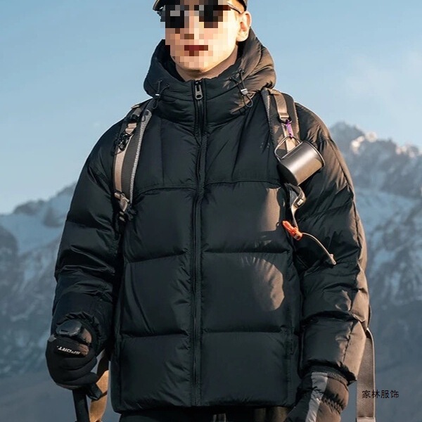 2025 Mengjia In-Stock Winter New Model Sleeve Patch Warm Hooded down Jacket Fashion Versatile Couple's Jacket