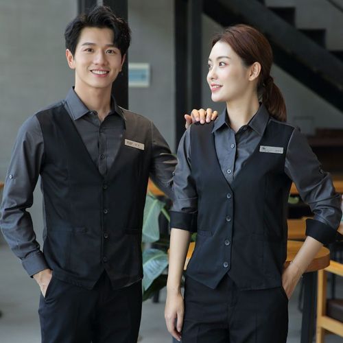 Bartender work clothes KTV bar waiter uniform hot pot waiter long-sleeved Western restaurant spring and summer clothing for women