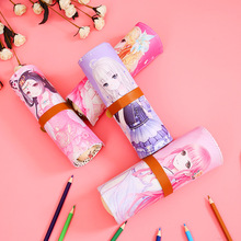 奇迹暖暖笔帘卷笔袋创意可爱多功能大容量儿童小学生布文具盒女生