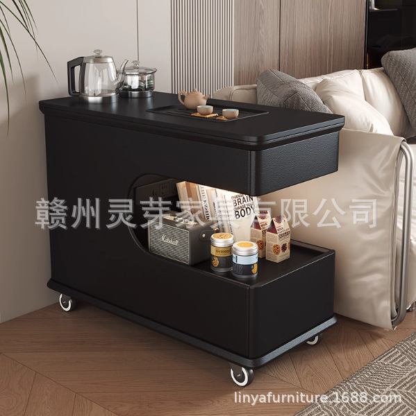 边几可移动茶桌小茶台家用客厅阳台茶水柜烧水泡茶一体沙发侧边柜|undefined