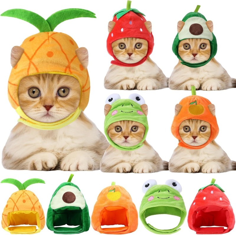 猫咪可爱变装头套猫咪头饰青蛙兔子狮子小熊宠物帽子配饰头饰|undefined
