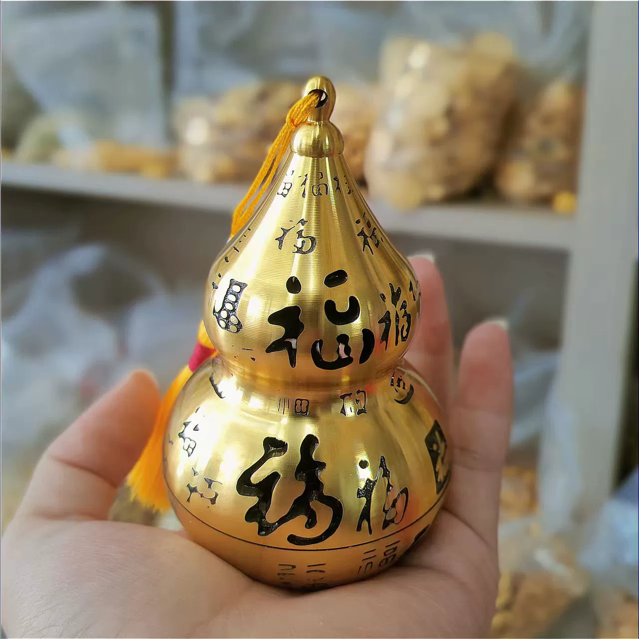 Vietnamese sand gold electroplating real gold copper alloy gourd incense burner Chinese sandalwood burner ornaments e-commerce live broadcast factory wholesale