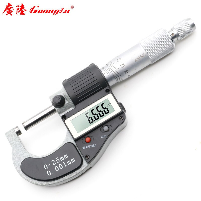 广陆数显外径千分尺0-25mm 电子外测螺旋测微器仪分厘卡尺211-101