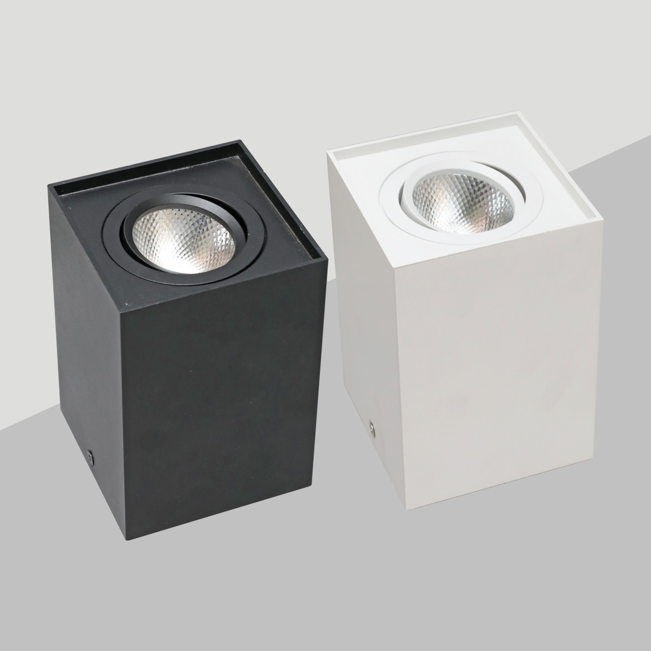 Shake your head to adjust the angle LED square surface-mounted anti-glare spotlight COB ceiling bold grille light home living room ceiling