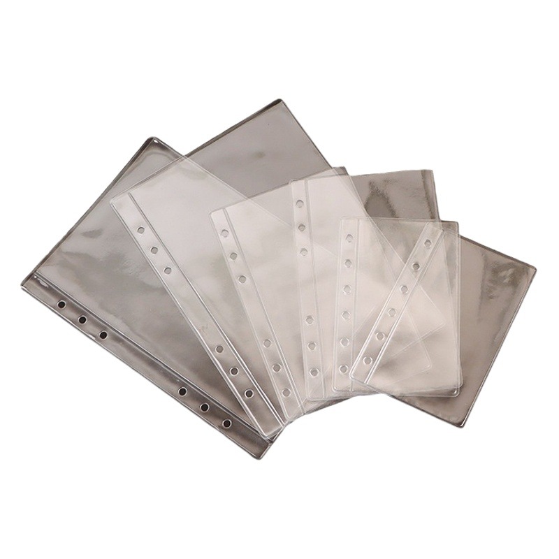 A5a6a7 bolsa de almacenamiento de hojas sueltas recarga de cuaderno libro de hojas sueltas de 6 agujeros accesorios transparentes libro de almacenamiento de diario en stock
