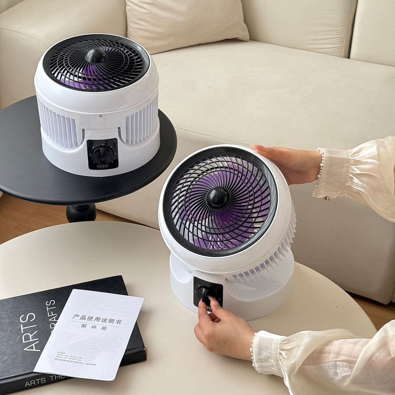 夏の新しい 3D 立体サラウンド循環小型サイレント折りたたみデスクトップタービン対流スパイラル空気送風循環ファン|undefined