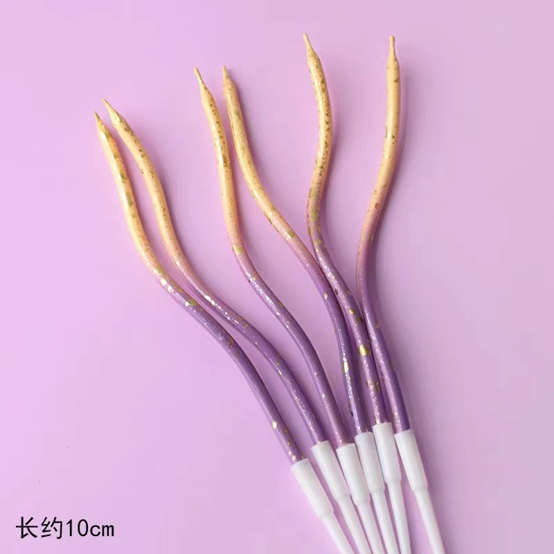 Decoración de pastel horneado Twist Twist Red Red Color Champagne Dorado Dorado Plata Plug-in Cumpleaños Velas