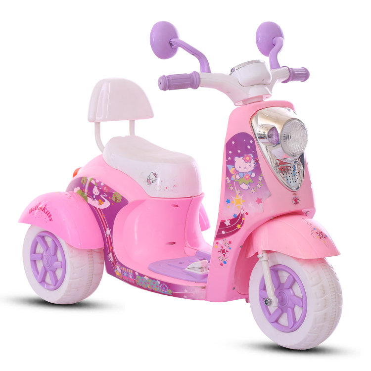 Motocicleta eléctrica para niños Aisha, niños y niñas pueden sentarse en un coche de juguete recargable para bebés de 2 - 5 años de edad, tres ruedas de batería