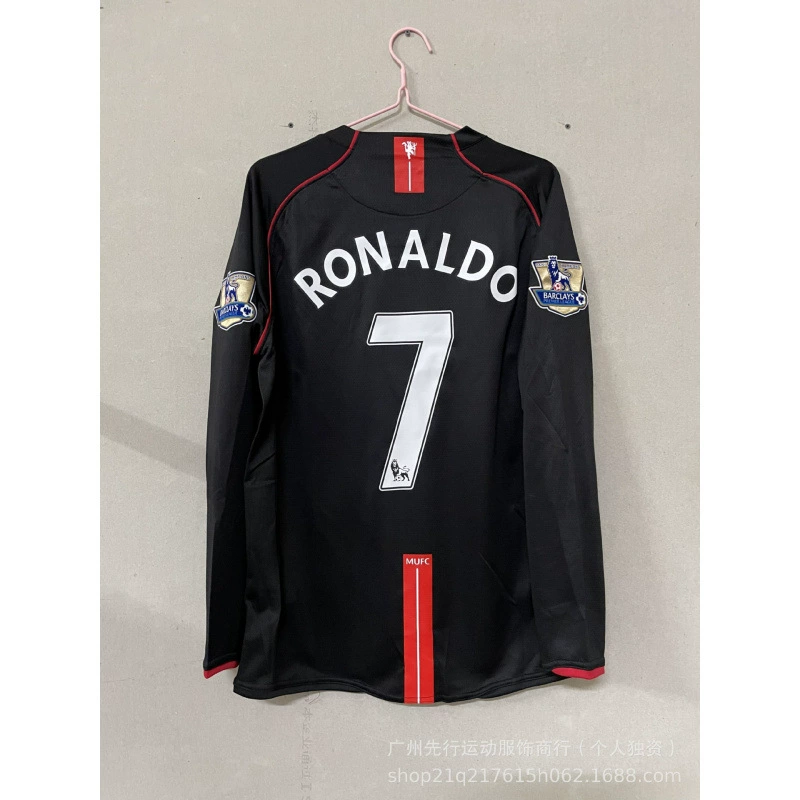 Ретро форма 07/08 Manchester United с длинным рукавом №7 Роналдо, домашняя и выездная версия 06/07 AC №22 Кака