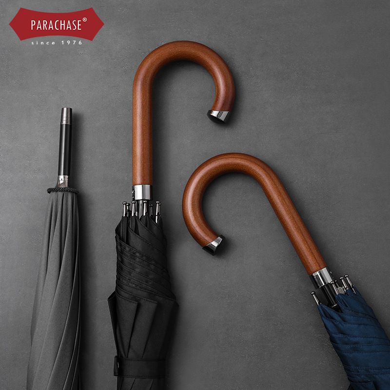 PARACHASE抗风长柄伞112cm双人高尔夫雨伞直杆伞礼品广告伞商务伞