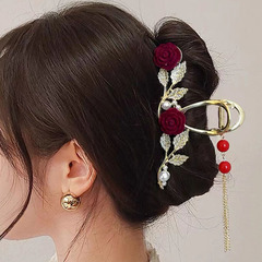 New Rose Hairpin for Women, Back of Head Braided Hairstyle, Korean Version, Shark Clip Hair Accessories, Wholesale