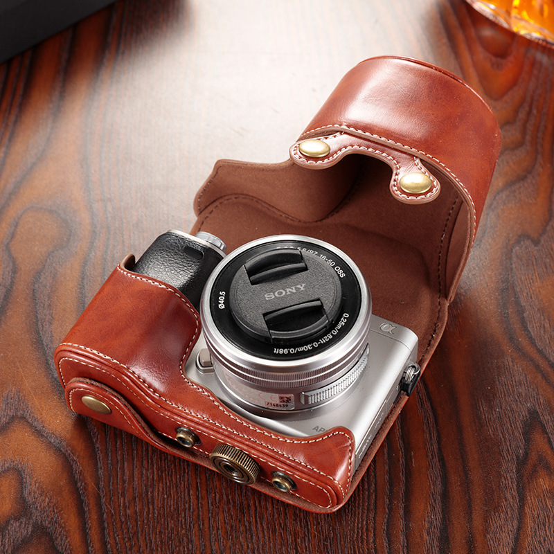 (2개) A7C 카메라 가방 A6000 A6400 A6100 ZVE10 가죽 케이스 보호 케이스
