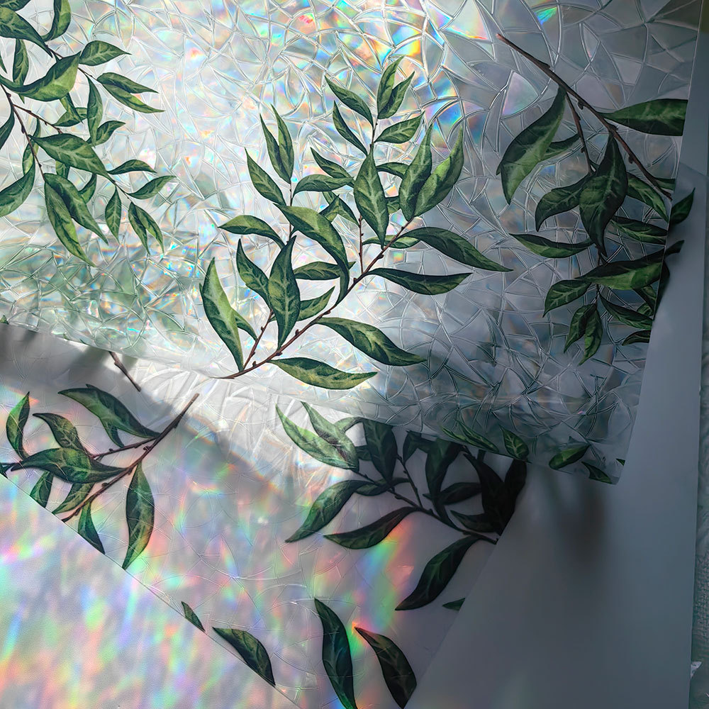 140g Weight Glass paster Home Textiles & Decor Type PVC Material Leaf Pattern Casual, Pastoral Style Casual Pastoral Leaf PVC Glass Paster Wall Art 26