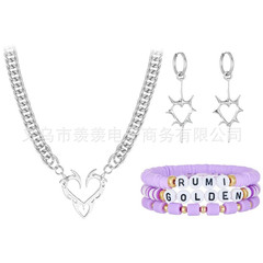 跨境猎魔女团手链项链套装小众设计感高级字母手链套装饰品项链