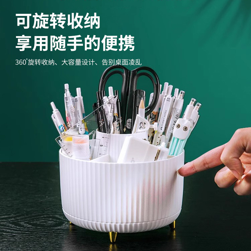 Portalápices Giratorio Transfronterizo, Portalápices Creativo Multifuncional de Gran Capacidad, Estilo Ligero y Lujoso para Oficina, Específico para Estudiantes