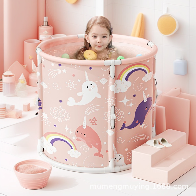 Barril de baño para niños Barril de baño para bebés Barril de baño para bebés doméstico Barril de baño plegable Bañera para recién nacidos