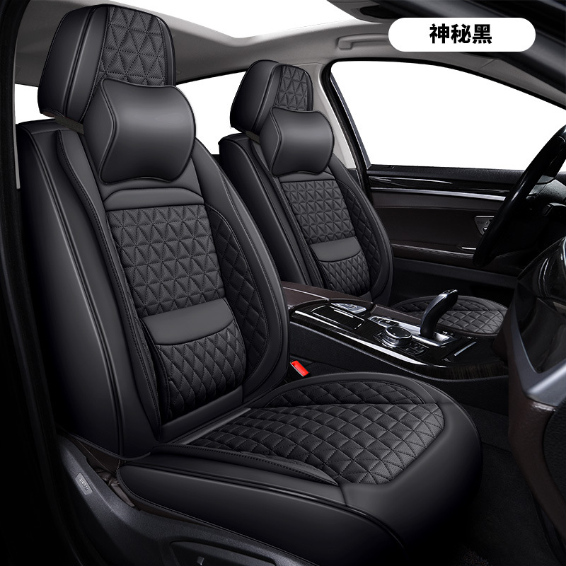 Four-Season Universal Car Seat Covers for Five-Seater Cars, Luxury Seat Covers, Breathable Linen Car Seat Cushions, Decorative Pads