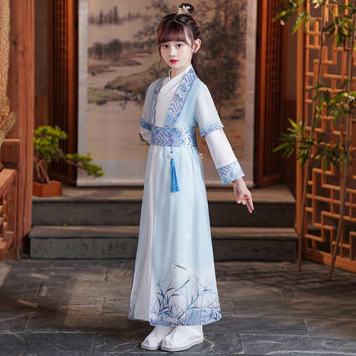 Hanfu, boys and children, three-character sutra performance costumes, girls, new baby Tang costumes, small books, children's costumes, traditional Chinese school uniforms
