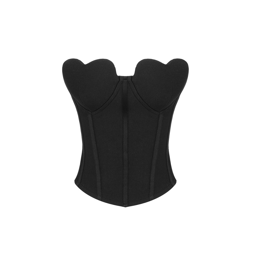 Heart Strapless Crop Corset Top Image 3