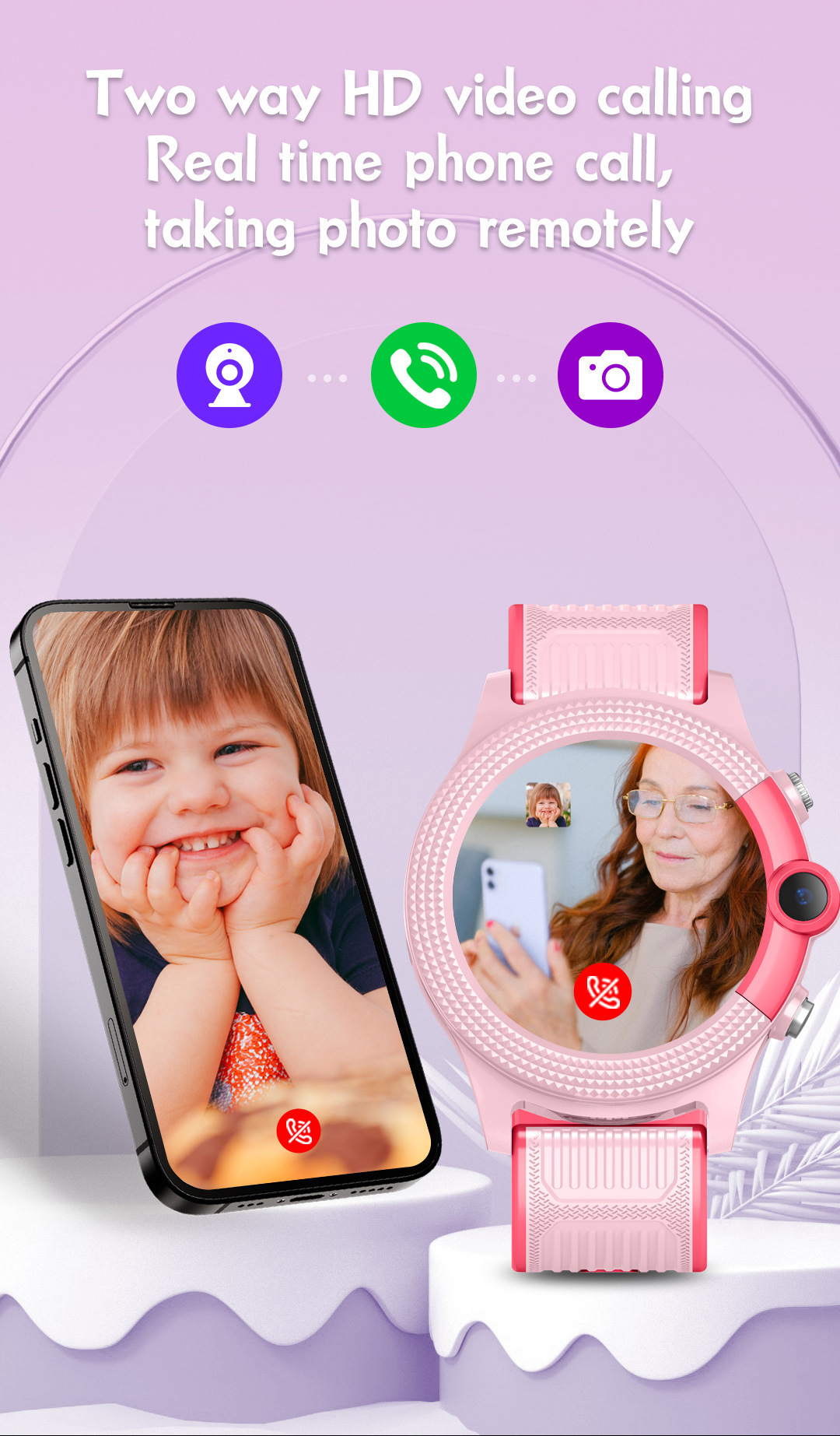yuvarlak disk D36 çocuk telefonu akıllı saat 4G video GPS kamera su geçirmez yabancı dil çoklu dil_voghion.com