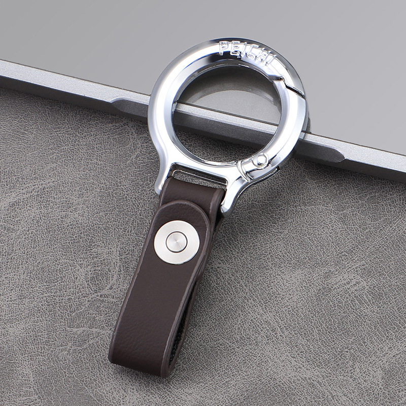 Llavero de coche de negocios transfronterizo llavero de cuero de alta gama para hombre colgante de metal de regalo personalizado simple