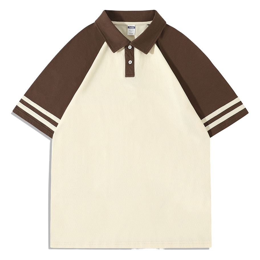 2024200G algodón de doble palo con solapa polo camisa casual suelta chaqueta de moda