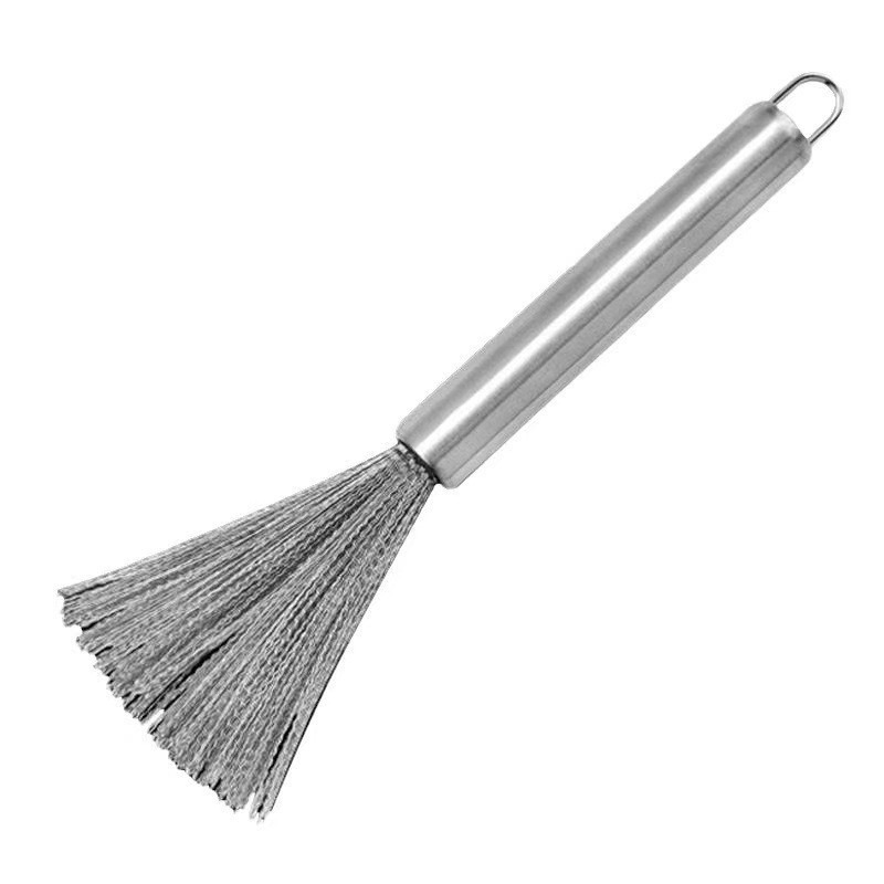 cepillo de olla de acero inoxidable especial para cocina mango alargado no congelado mano limpia artefacto cepillo de lavado de platos cepillo de alambre de acero cepillo de limpieza