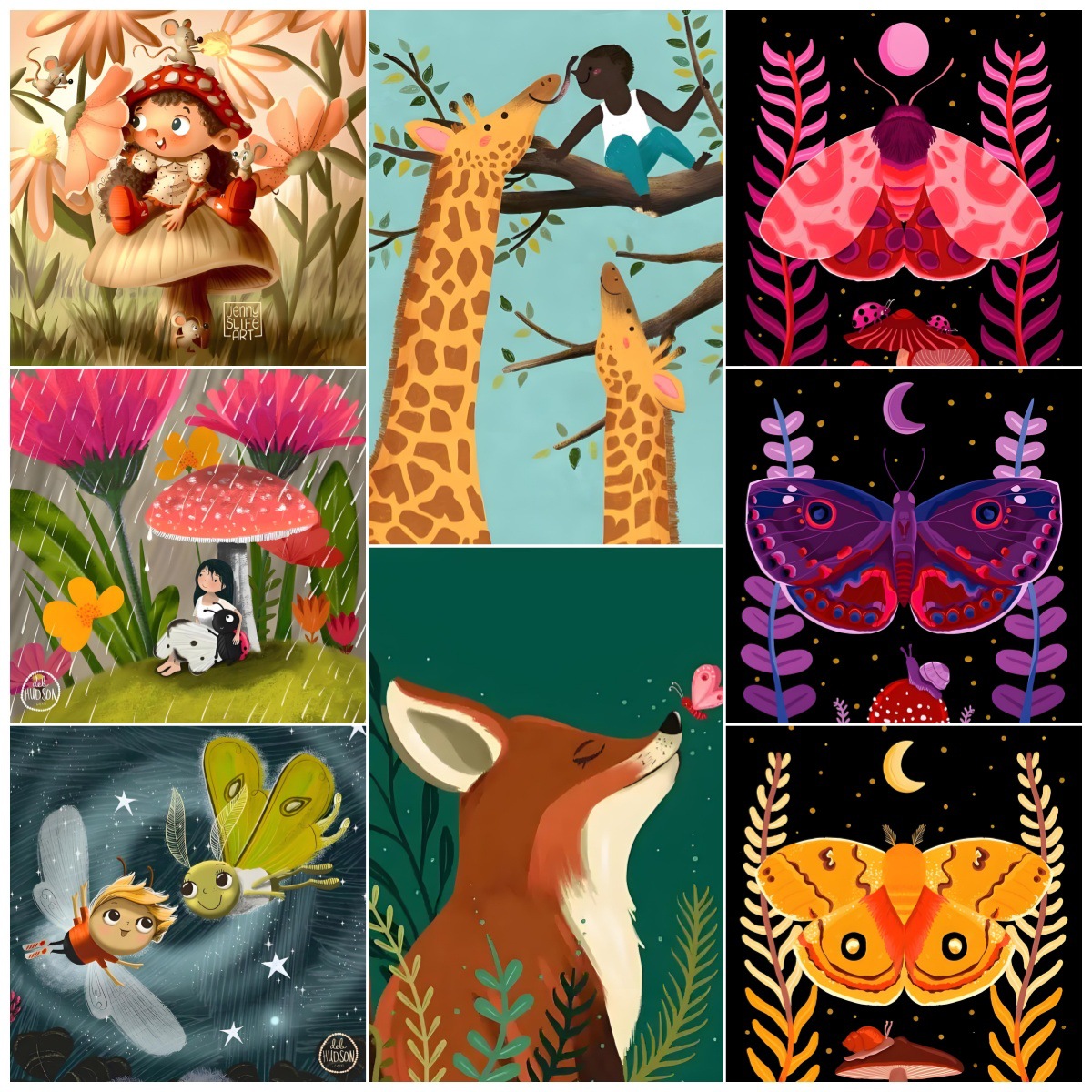 Impresión transfronteriza Ilustración Animal Forestal Diamante Pintura de grupo Diamante completo Diamante Retro Sala de estar Pintura Decoración DIY