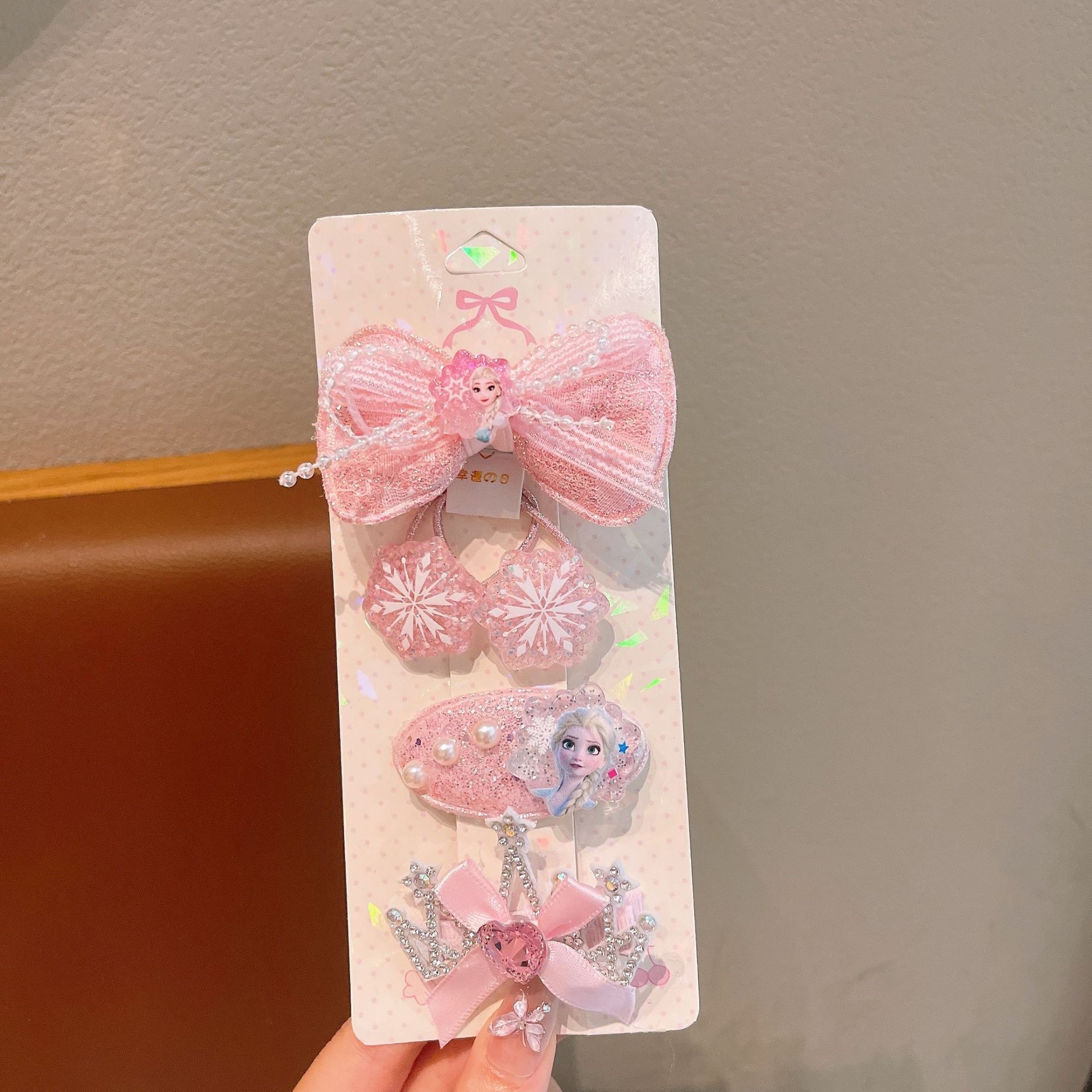 Clip de cabello de malla de arco de estrellas de mar conchas de capellán dulce dibujos animados clip de cabello de princesa tocado de niña