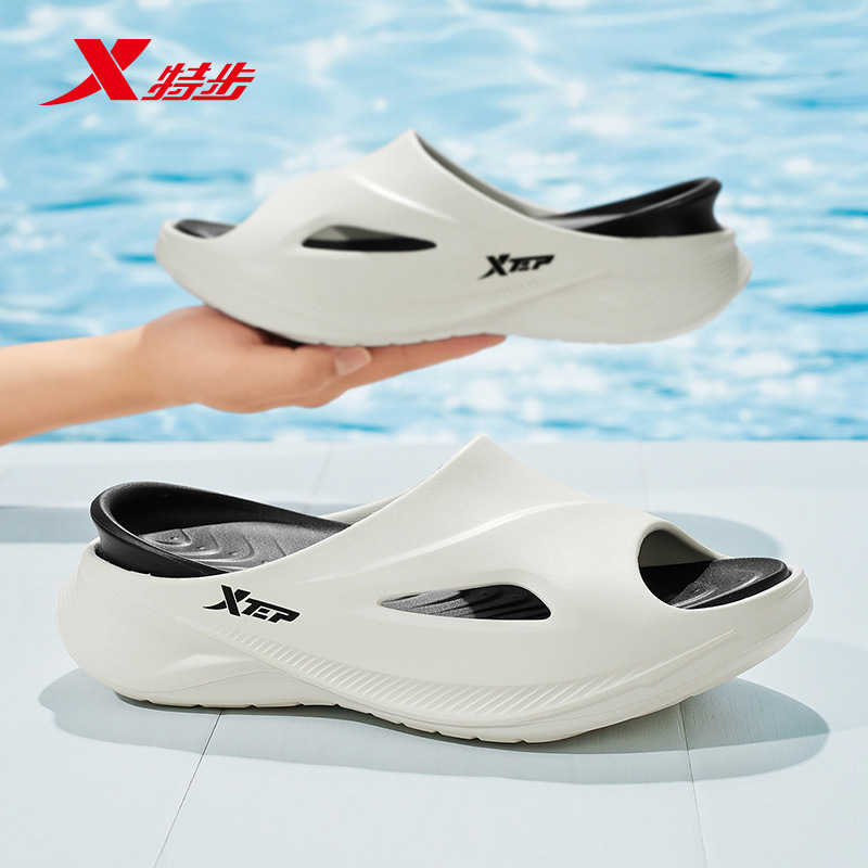 Xtep スリッパメンズトレンディシューズ 2025 新しい滑り止めアウターウェアスポーツ厚底スリッパ屋内入浴サンダル|undefined