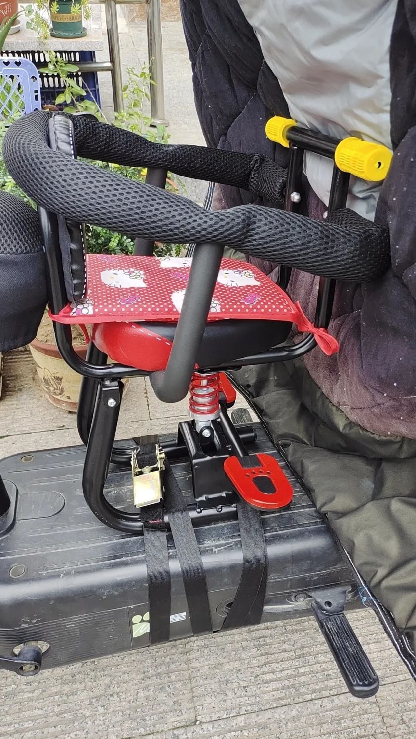 Electric Vehicle Child Seat, Motorcycle Front-Mounted Infant/Baby/Kids Seat, Electric Scooter, Pedal Bike, Shock Absorption