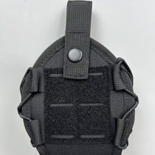 [Black Double Layer] New Tactical Single and Double Layer Round Handcuffs Bag Molle Plastic Clip Velcro Webbing Handcuffs