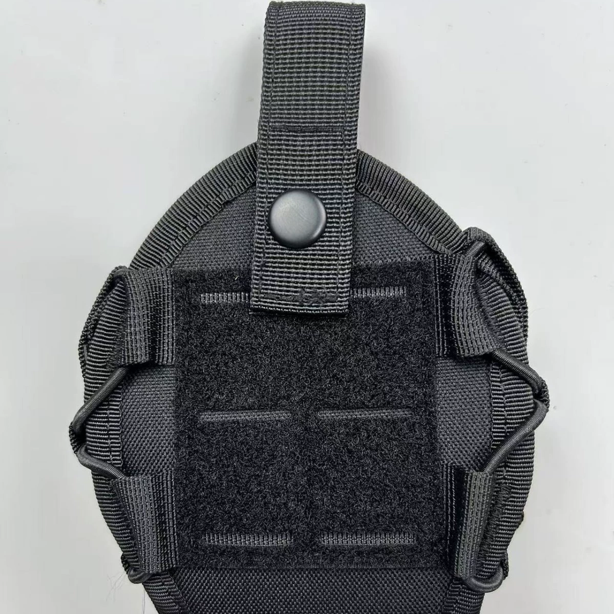 [Черный однослойный] Новая тактическая однослойная и двухслойная круглая сумка для наручников с пластиковым зажимом molle на липучке