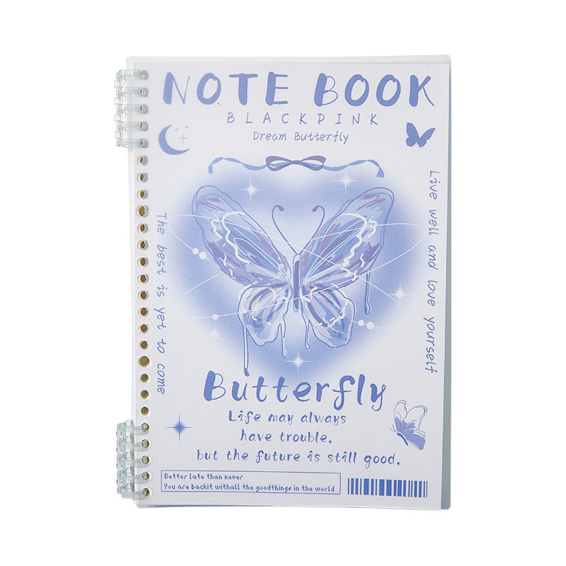 Mariposa A5 de alto valor de la cara de las niñas desmontable engrosado cuaderno de notas de línea horizontal no se agarra