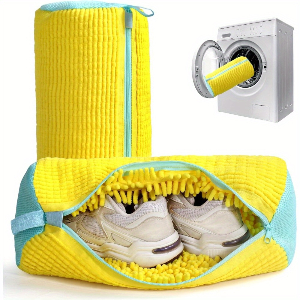 Amazon's Cross-Border Best-Selling Lazy Person's Essential Shoe Washing Bag, Cylindrical Polyester-Cotton Laundry Bag, Shoe Protection Anti-Deformation Washing and Care Bag
